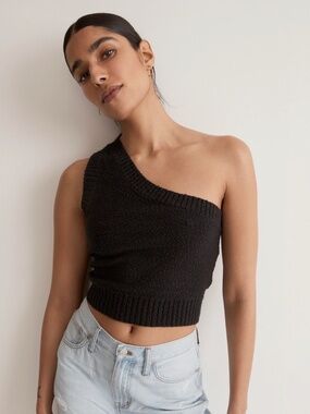 Madewell Textural-Knit One-Shoulder Sweater Tank